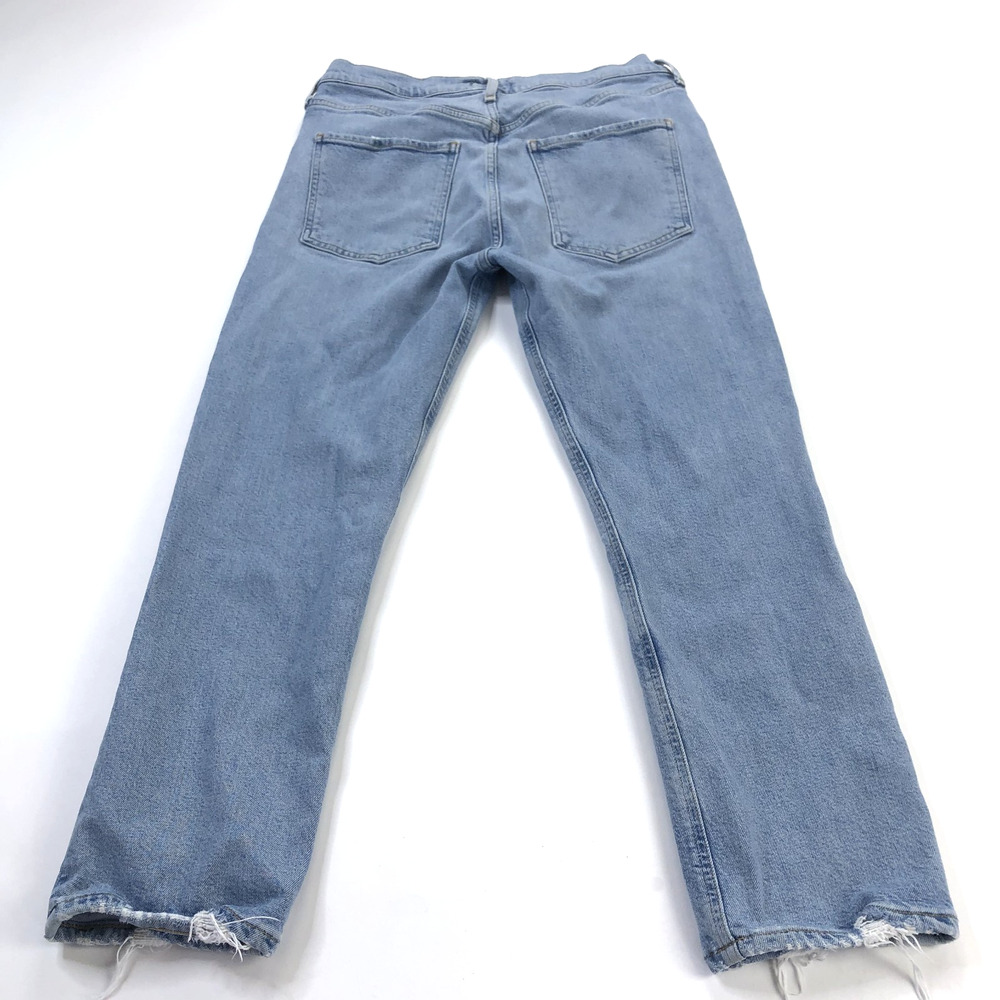 AGOLDE Riley 29 (Fits 30W 25L) High Rise Straight Crop Jeans Distressed A056E